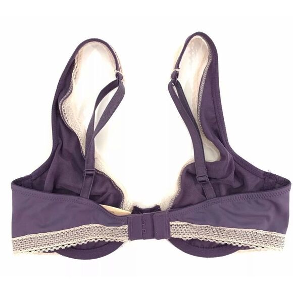 Victoria’s Secret Unlined Demi lightweight Sexy Sheer Mesh Bra Purple - Picture 2 of 2